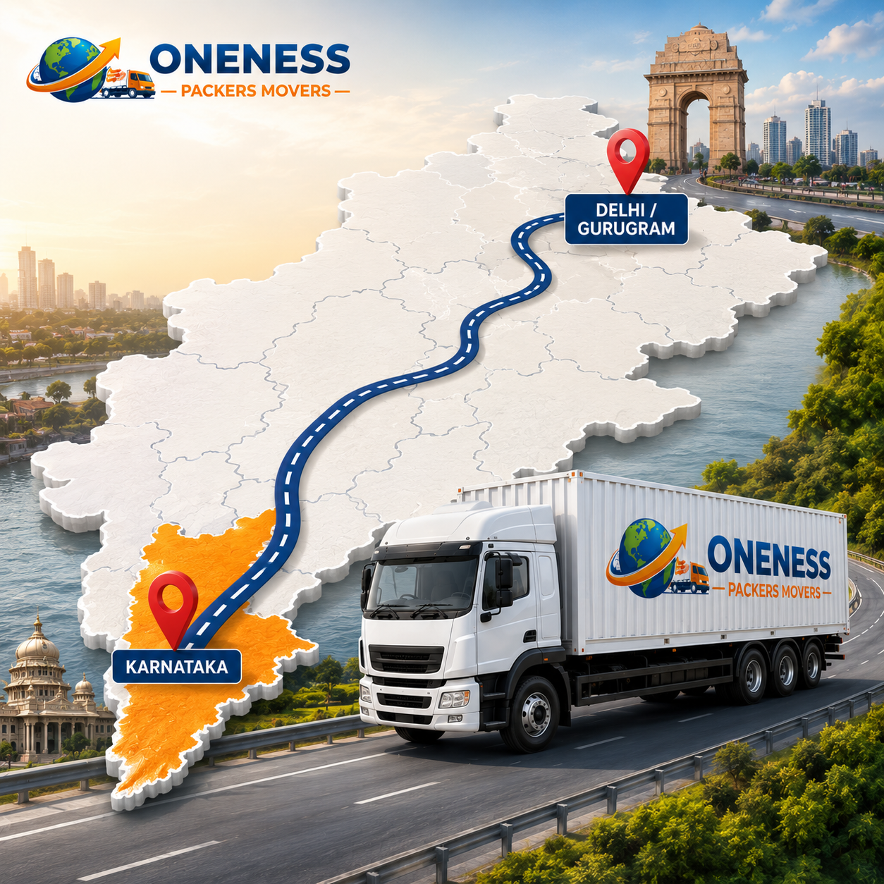 Delhi/Gurugram to Karnataka Interstate Packers and Movers