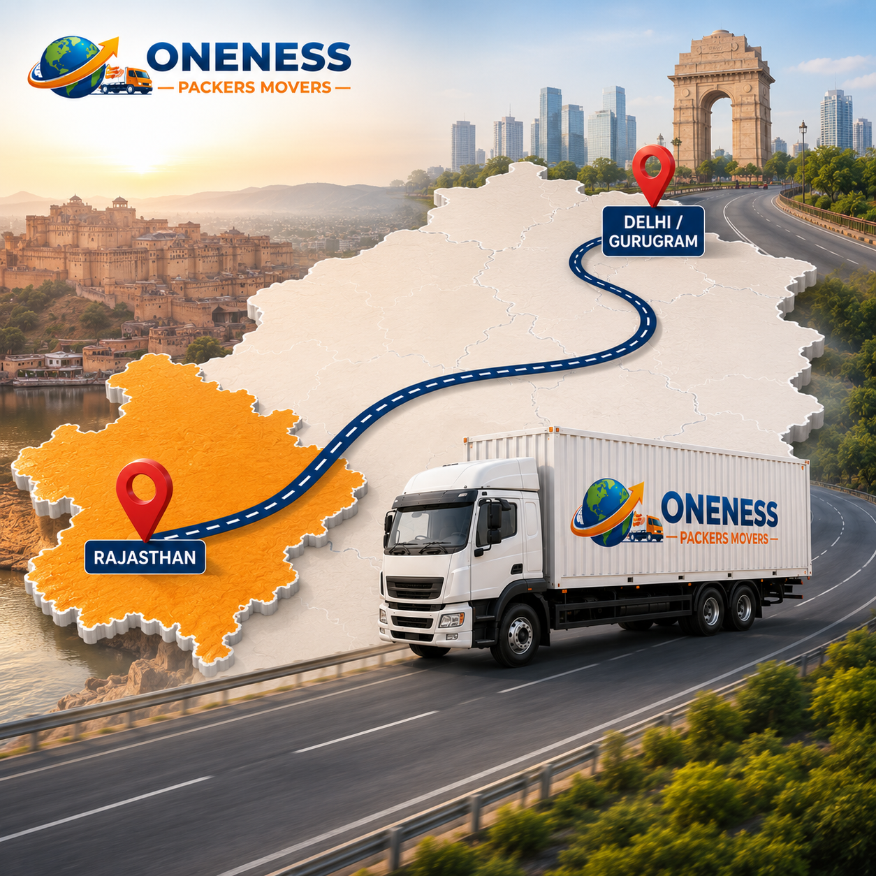 Delhi/Gurugram to Rajasthan Packers and Movers Services