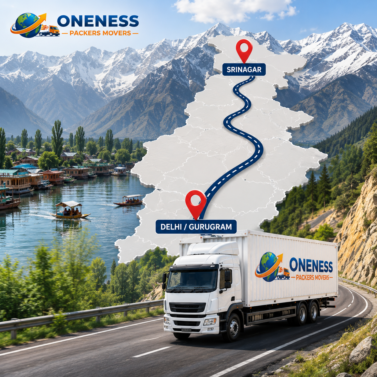Delhi/Gurugram to Srinagar Packers and Movers Services